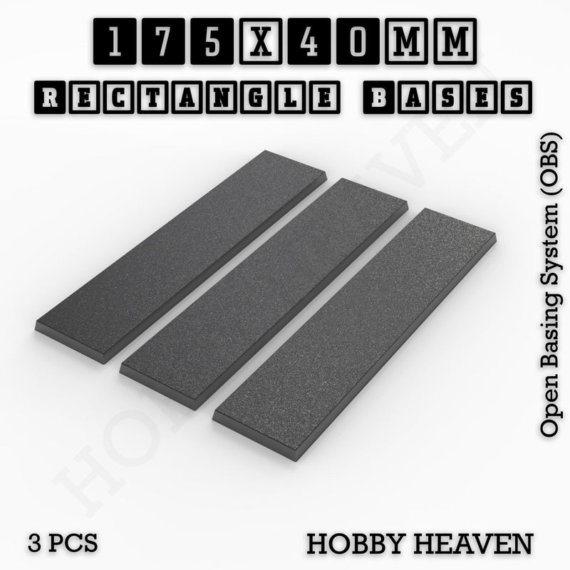 Rectangle Bases Range Sizes - 125x50mm to 200x175mm Large Sizes 3d Print Full Range Tabletop Games