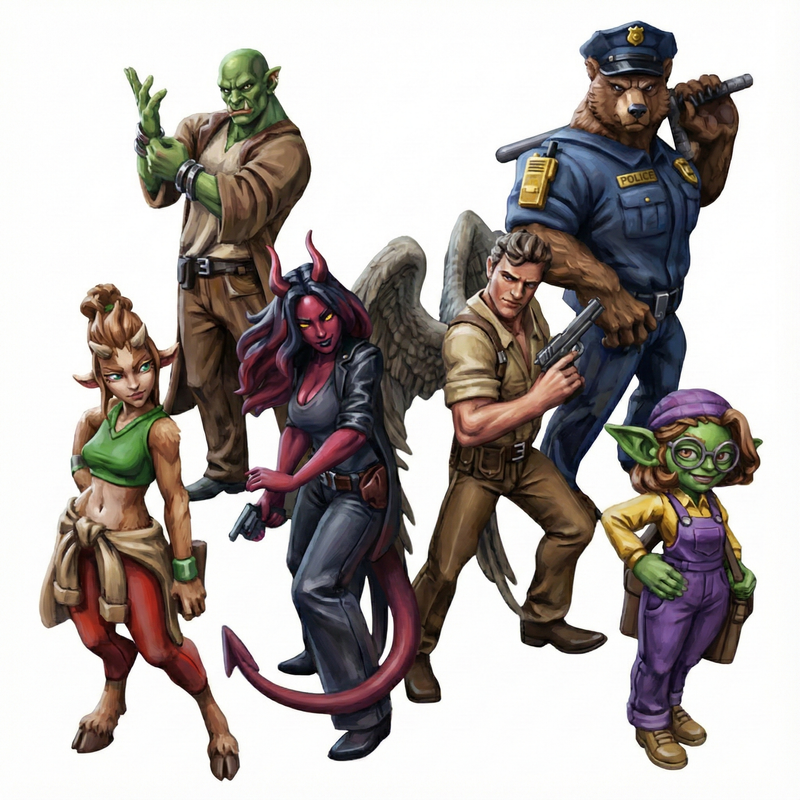 Fantasy Crime Drama Miniatures (Full Set) | Twin Goddess Miniatures