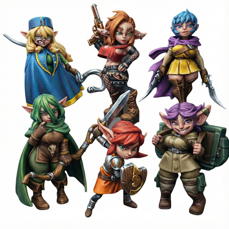 Goblin Party Miniatures | Fantasy Miniature | Twin Goddess Miniatures