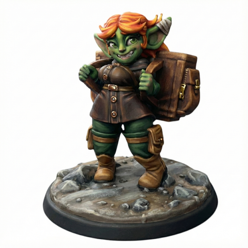 Bobbie the Goblin Merchant | Goblin Party | Fantasy Miniature | Twin Goddess Miniatures