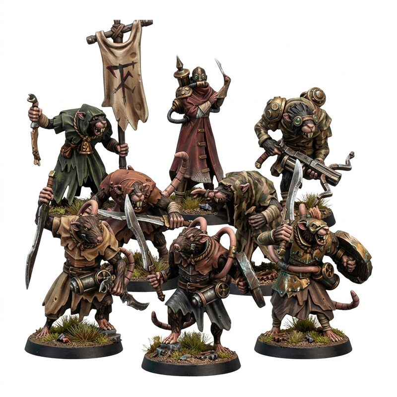 Ratfolk Gang Miniatures | Fantasy Miniature | Galaad Miniatures
