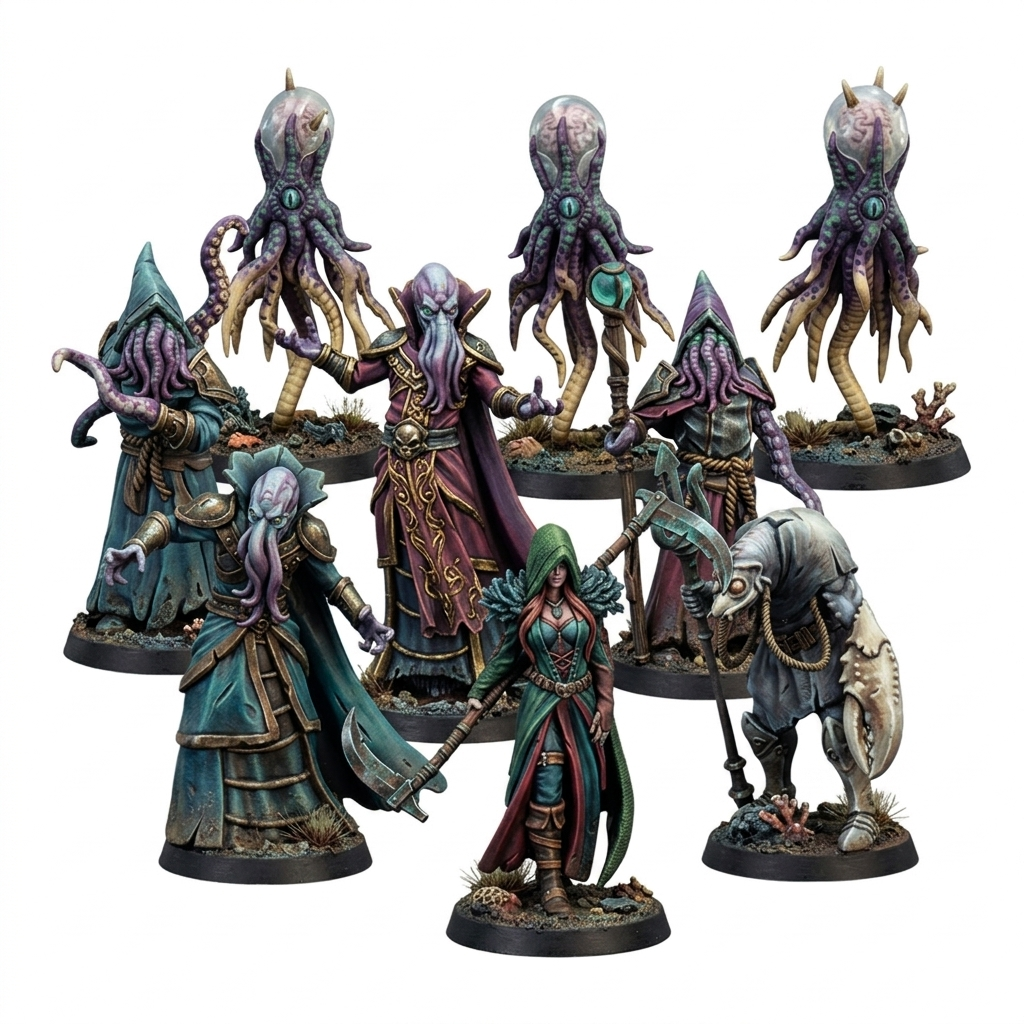 Cursed Cultist, 28/32mm resin fantasy miniature, unpainted