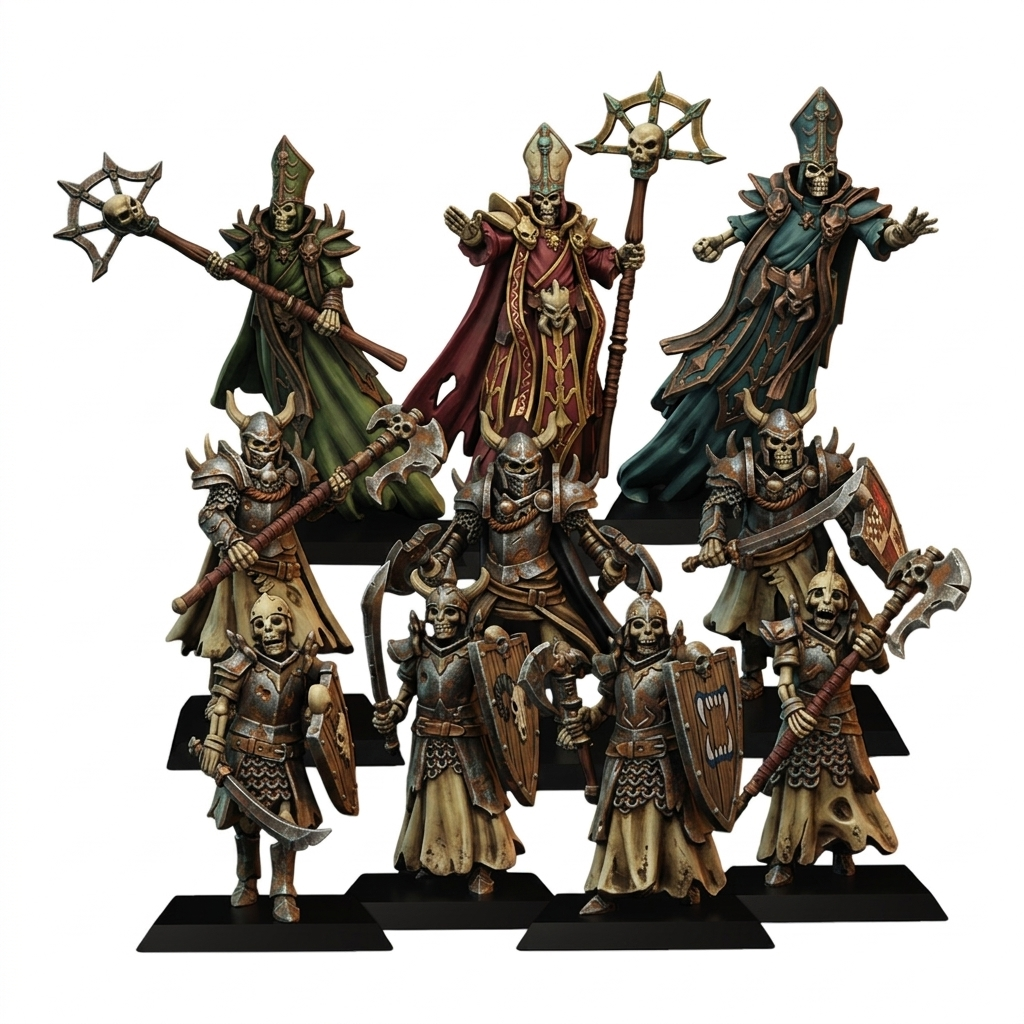 Skeleton Squad, 28/32mm resin fantasy miniature, unpainted