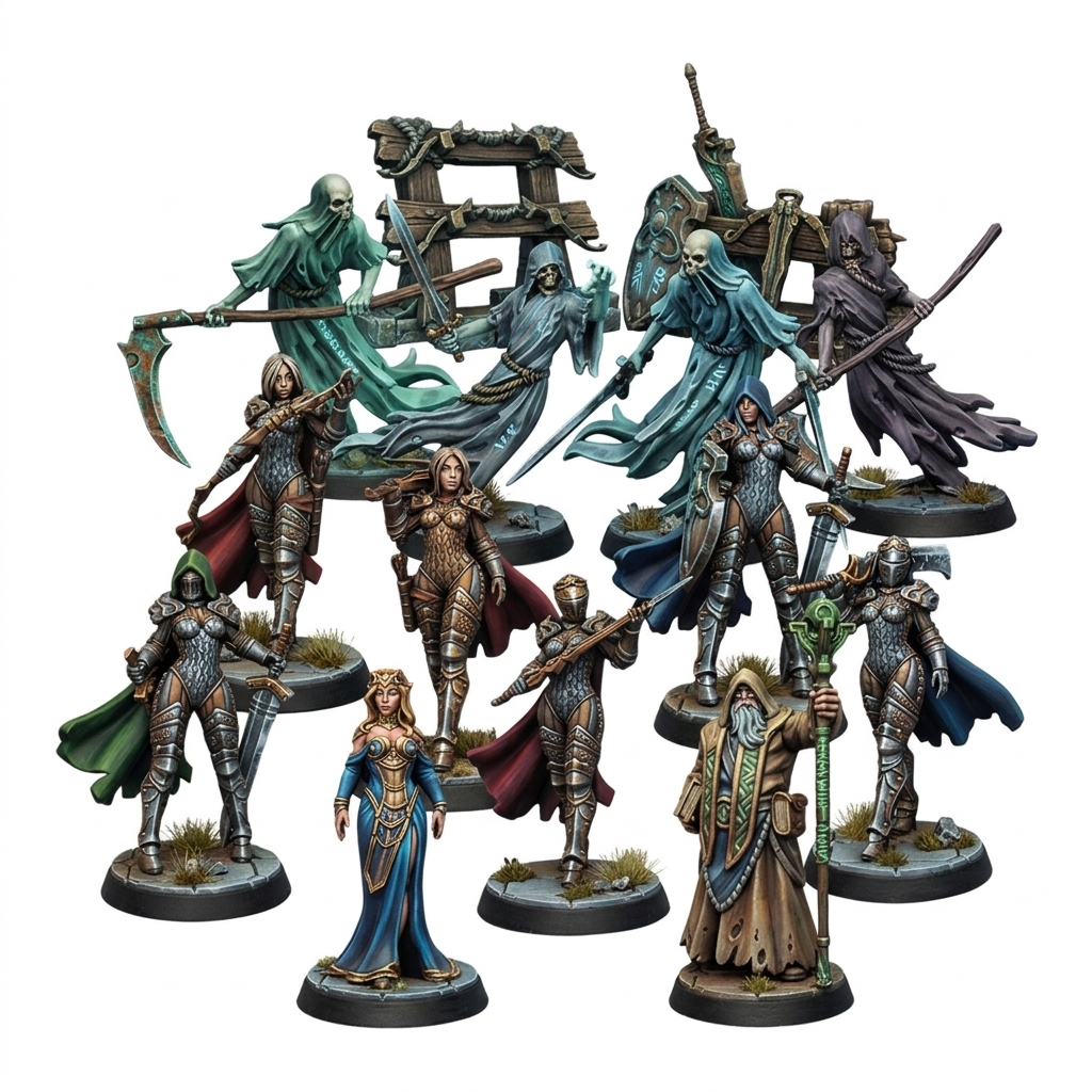 Knights & Specters, 28/32mm resin fantasy miniature, unpainted