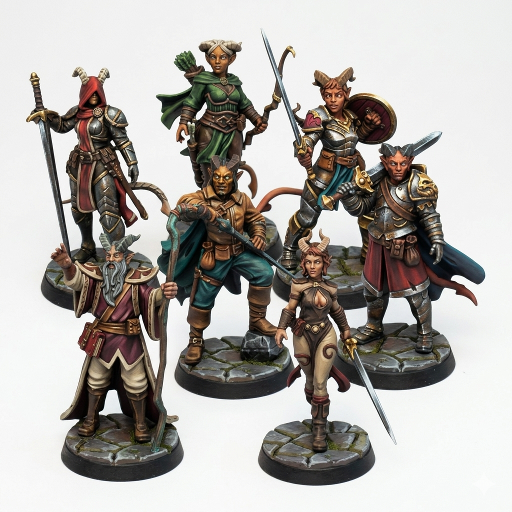Tiefling, 28/32mm resin fantasy miniature, unpainted