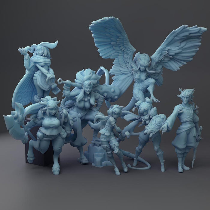 Monster Girl Miniatures (Full Set) | Twin Goddess Miniatures