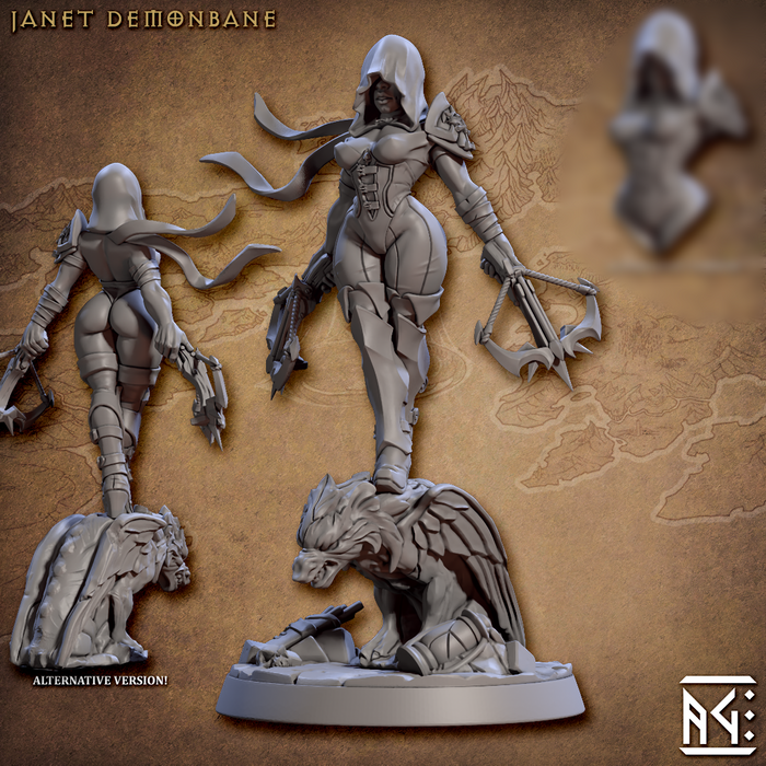 Janet Demonbane | Requiem Demon Hunters | Fantasy D&D Miniature | Artisan Guild