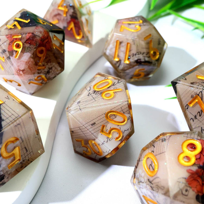 Sonnet of Thorns | Sharp Edge Dice | Resin | 7 Piece Set