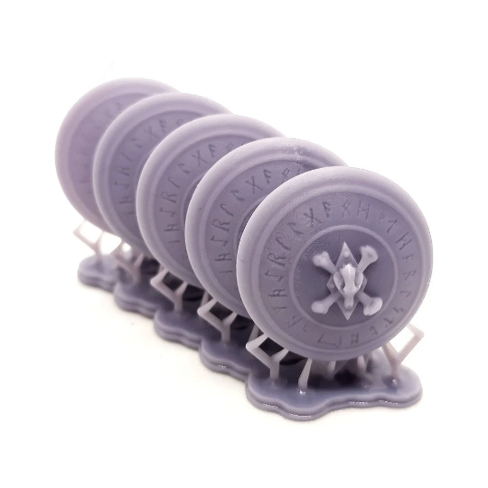 5x Space Warrior Shields | Rune Wolf | Sci-Fi Grimdark Custom Bitz Wargaming Miniatures 28mm 32mm