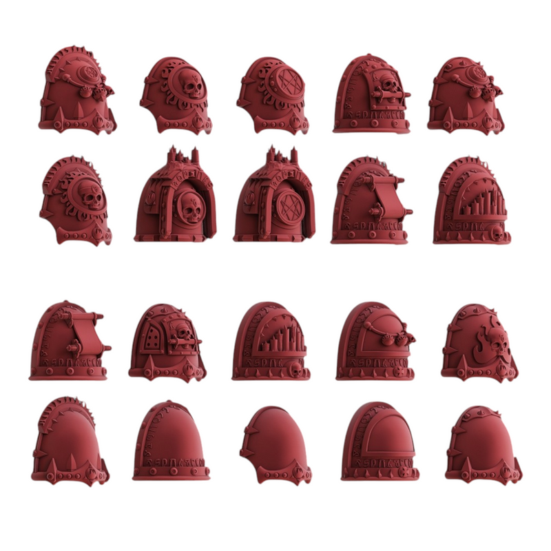 Shoulder Pad Pauldrons | Fire Preachers | Sci-Fi Grimdark Custom Bitz Wargaming Miniatures 28mm 32mm
