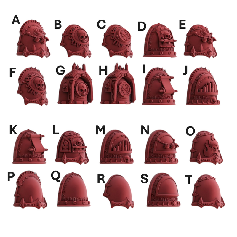Shoulder Pad Pauldrons | Fire Preachers | Sci-Fi Grimdark Custom Bitz Wargaming Miniatures 28mm 32mm