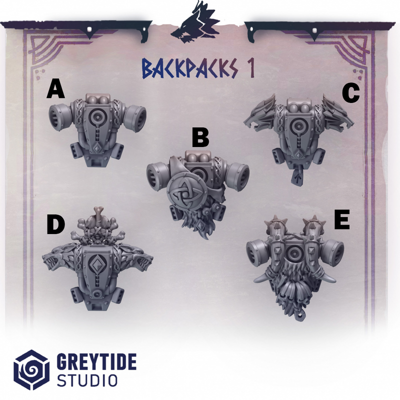 Backpacks Pack 1 Primal Hounds Conversion Bits For 28mm 32mm Sci-fi Space Knights
