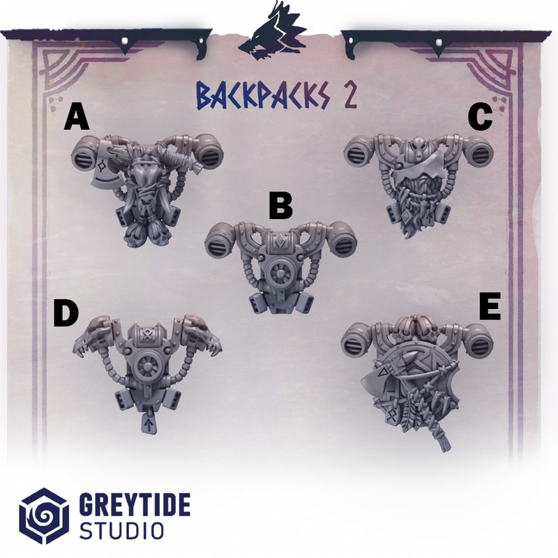 Backpacks Pack 2 Primal Hounds Conversion Bits For 28mm 32mm Sci-fi Space Knights