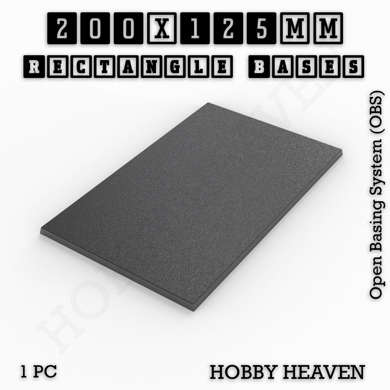 Rectangle Bases Range Sizes - 125x50mm to 200x175mm Large Sizes 3d Print Full Range Tabletop Games