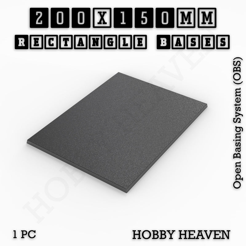 Rectangle Bases Range Sizes - 125x50mm to 200x175mm Large Sizes 3d Print Full Range Tabletop Games