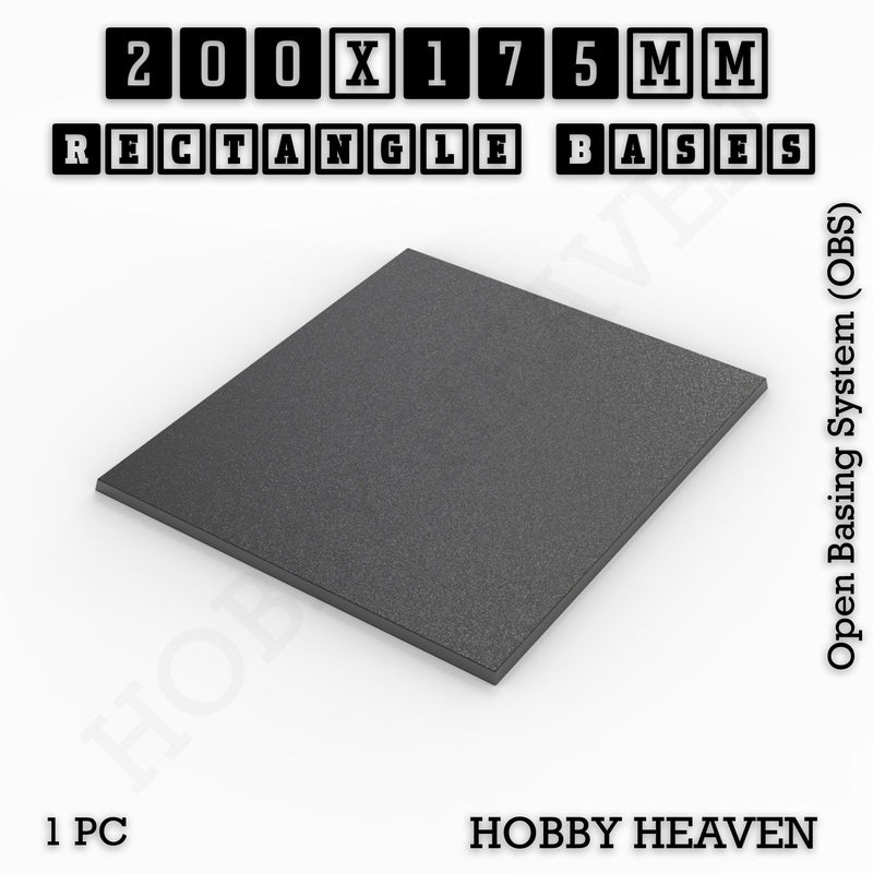 Rectangle Bases Range Sizes - 125x50mm to 200x175mm Large Sizes 3d Print Full Range Tabletop Games