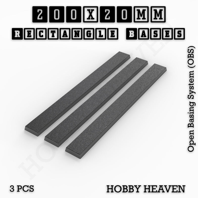 Rectangle Bases Range Sizes - 125x50mm to 200x175mm Large Sizes 3d Print Full Range Tabletop Games