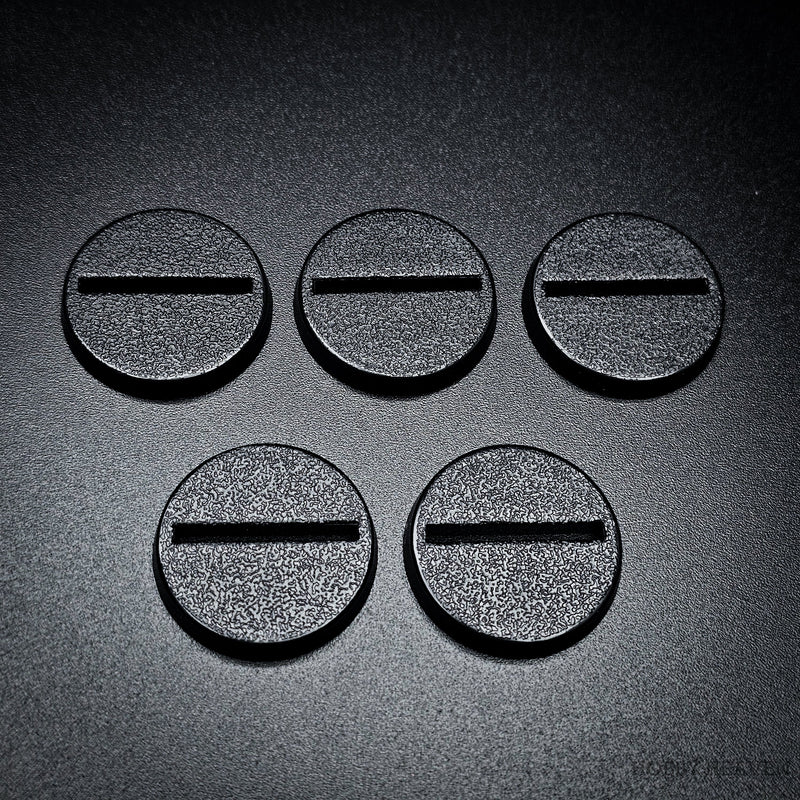 25mm Round Slotted Bases for Wargaming Miniatures | Durable Plastic | Compatible with Popular Tabletop Games
