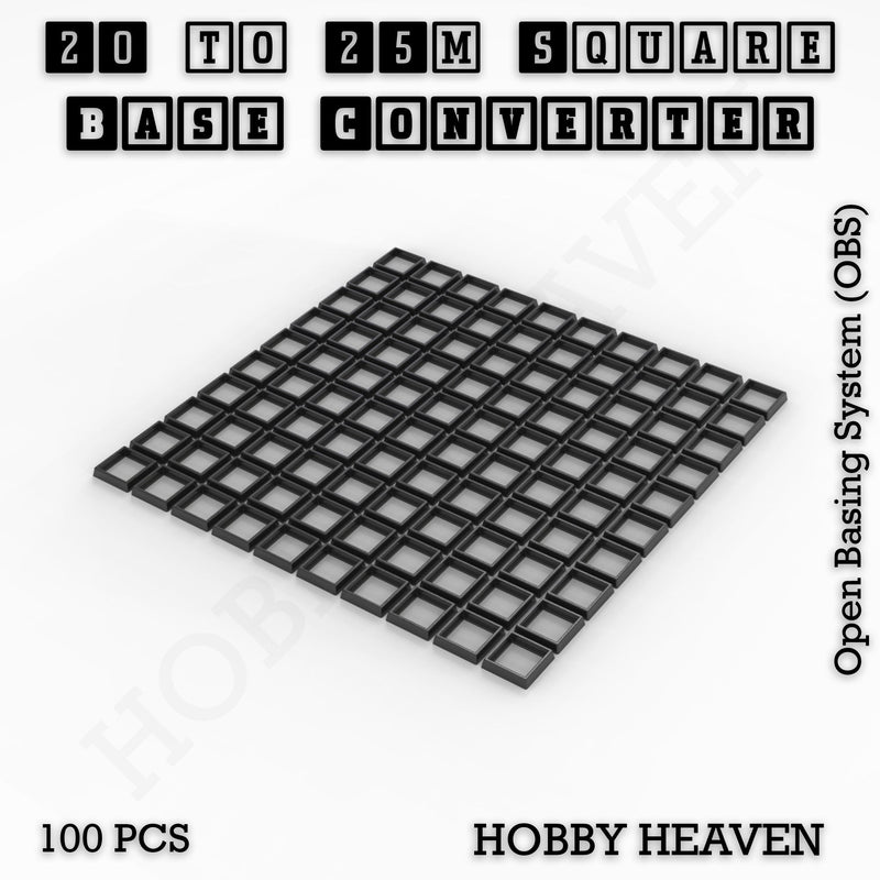 Square to Square Bases Size Converters 3d Print Full Range