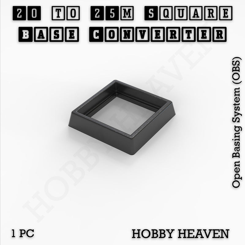 Square to Square Bases Size Converters 3d Print Full Range