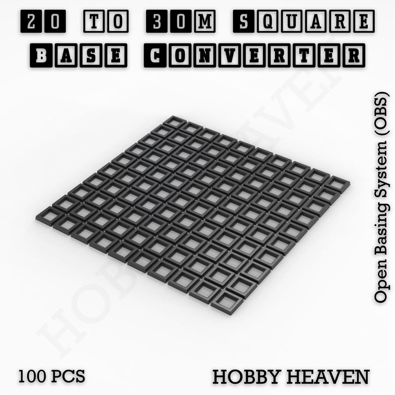 Square to Square Bases Size Converters 3d Print Full Range