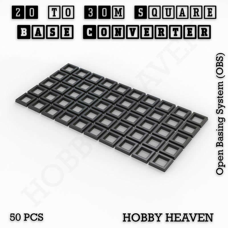 Square to Square Bases Size Converters 3d Print Full Range