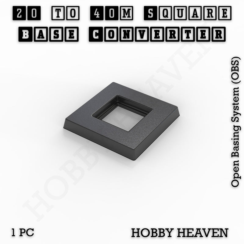 Square to Square Bases Size Converters 3d Print Full Range