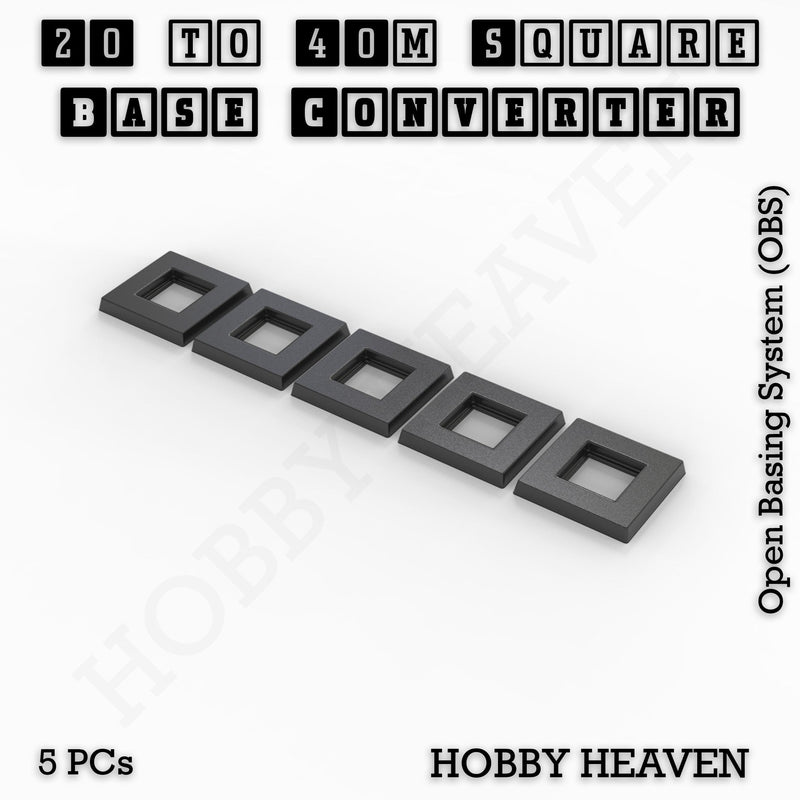 Square to Square Bases Size Converters 3d Print Full Range