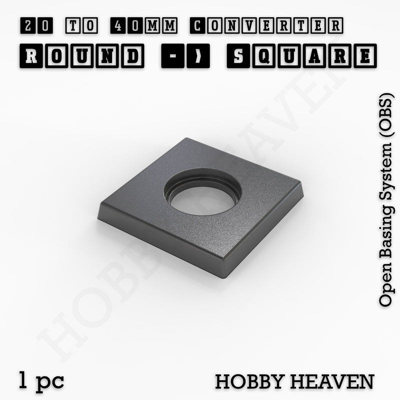 Round to Square Bases Shape and Size Converters 3d Print Full Range
