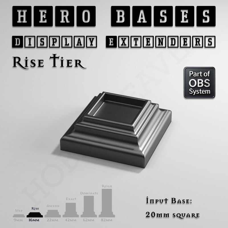 Hero Bases Display Extenders | Squares and Rectangles | Convert Gaming Bases to Display Bases & Plinths