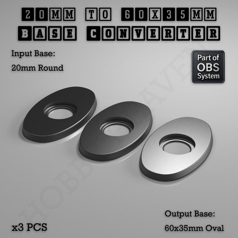 Round To Oval Bases Size Converters 3d Print Full Range