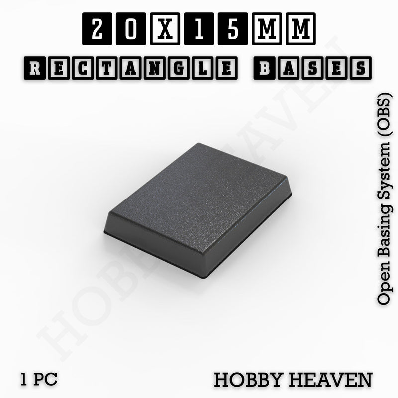Rectangle Bases Range Sizes - 20x15mm to 75x25mm Small Sizes 3d Print Full Range Tabletop Games