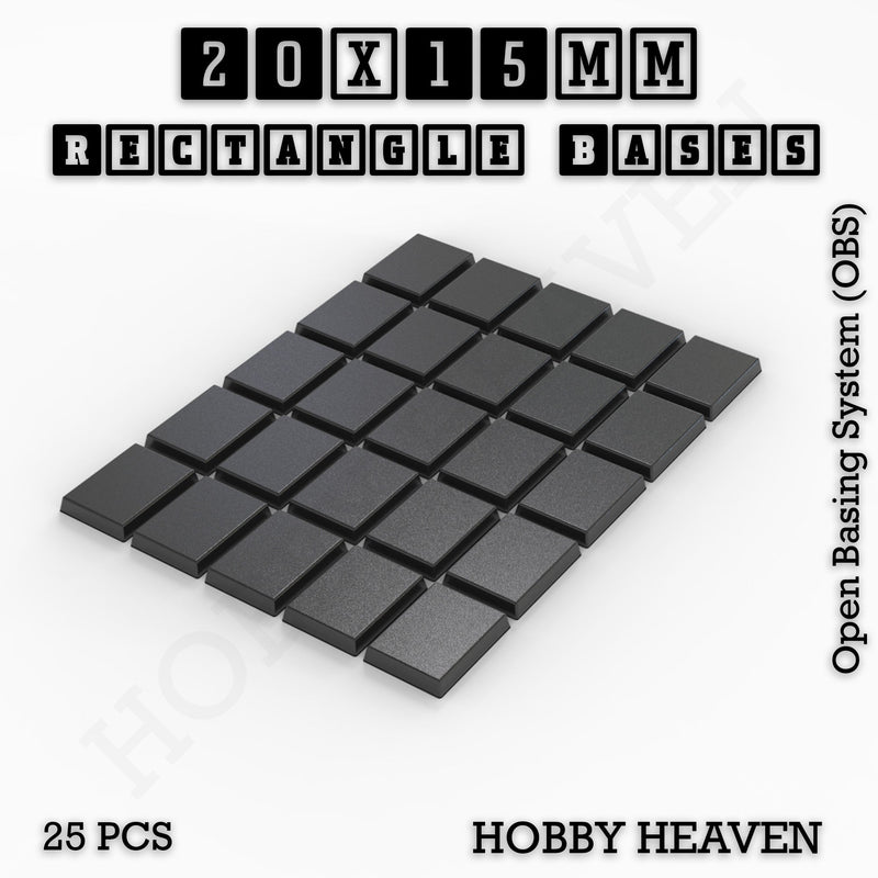 Rectangle Bases Range Sizes - 75x30mm to 125x40mm Medium Sizes 3d Print Full Range Tabletop Games