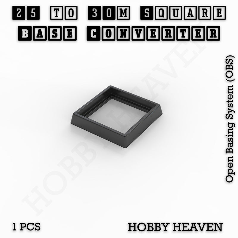 Square to Square Bases Size Converters 3d Print Full Range