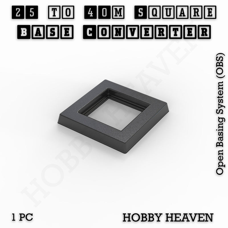 Square to Square Bases Size Converters 3d Print Full Range
