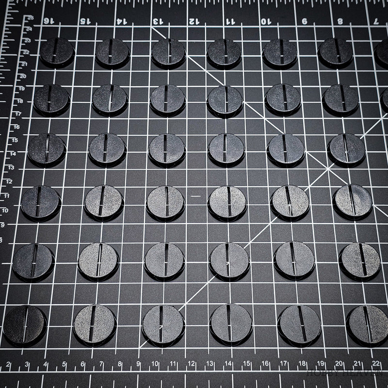 25mm Round Slotted Bases for Wargaming Miniatures | Durable Plastic | Compatible with Popular Tabletop Games