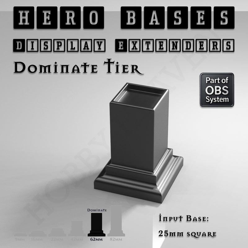 Hero Bases Display Extenders | Squares and Rectangles | Convert Gaming Bases to Display Bases & Plinths
