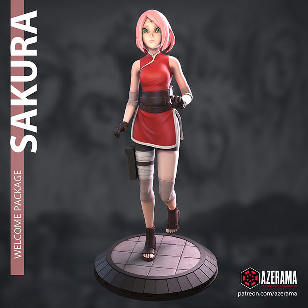 Sakura | Pin-Up Statue Fan Art Miniature Unpainted | Azerama