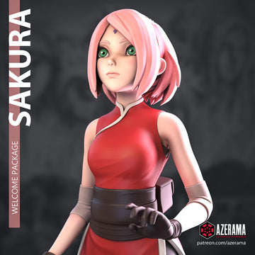 Sakura | Pin-Up Statue Fan Art Miniature Unpainted | Azerama