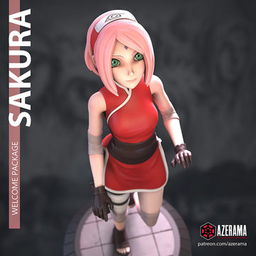 Sakura | Pin-Up Statue Fan Art Miniature Unpainted | Azerama