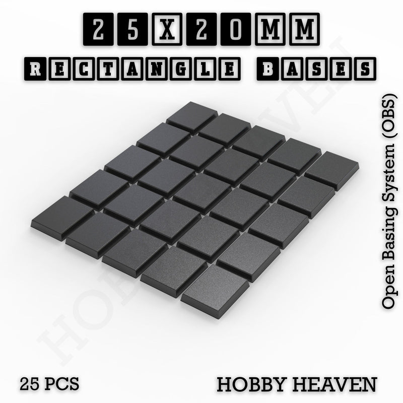 Rectangle Bases Range Sizes - 75x30mm to 125x40mm Medium Sizes 3d Print Full Range Tabletop Games