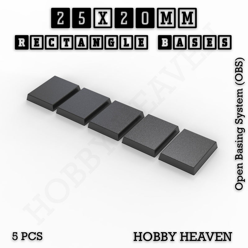 Rectangle Bases Range Sizes - 75x30mm to 125x40mm Medium Sizes 3d Print Full Range Tabletop Games