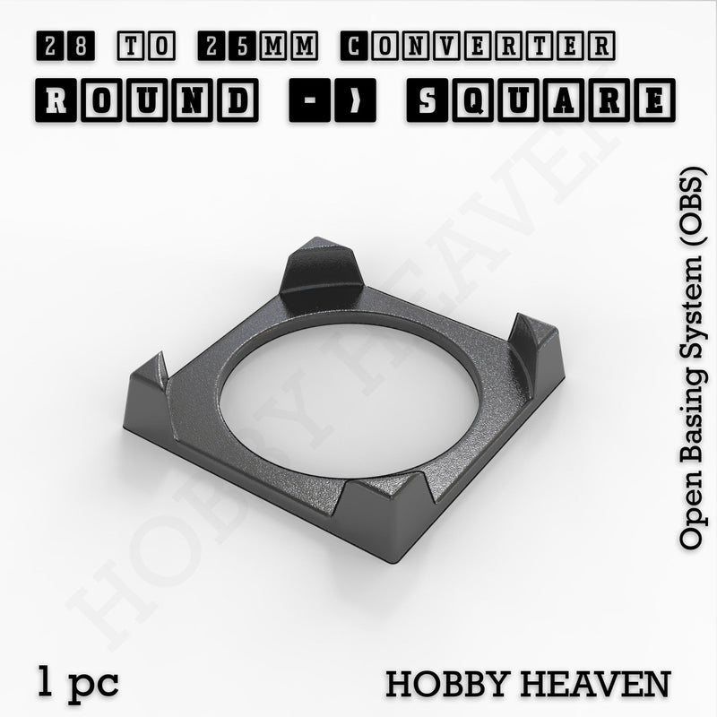 Round to Square Bases Shape and Size Converters 3d Print Full Range