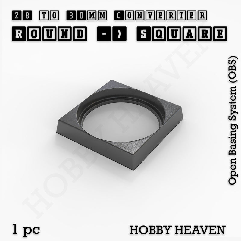 Round to Square Bases Shape and Size Converters 3d Print Full Range