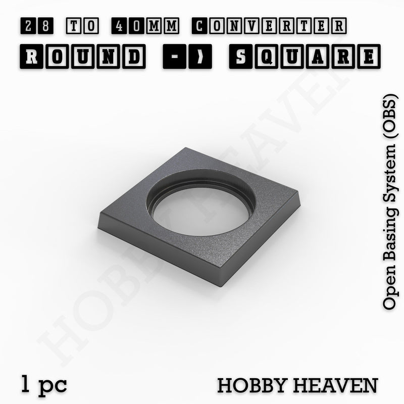 Round to Square Bases Shape and Size Converters 3d Print Full Range