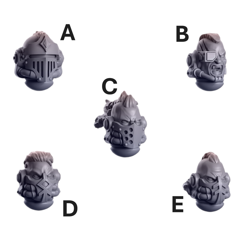 Heads Pack 6 Primal Hounds Conversion Bits For 28mm 32mm Sci-fi Space Knights