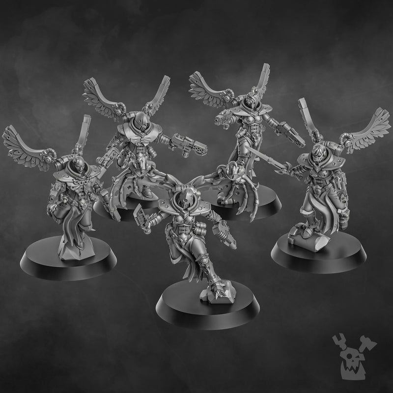 Blightshield Airborne Witch Miniatures | Grimdark Proxy Miniature | Ghamak