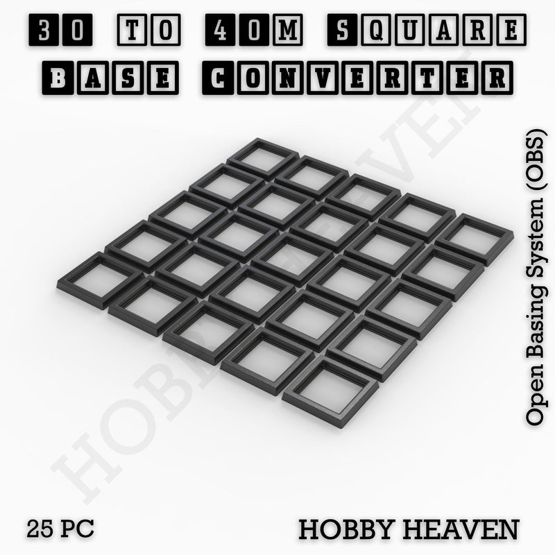 Square to Square Bases Size Converters 3d Print Full Range