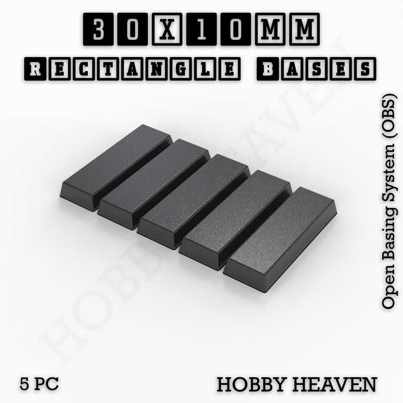 Rectangle Bases Range Sizes - 20x15mm to 75x25mm Small Sizes 3d Print Full Range Tabletop Games