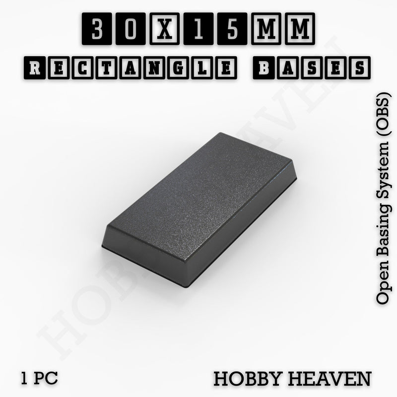 Rectangle Bases Range Sizes - 20x15mm to 75x25mm Small Sizes 3d Print Full Range Tabletop Games